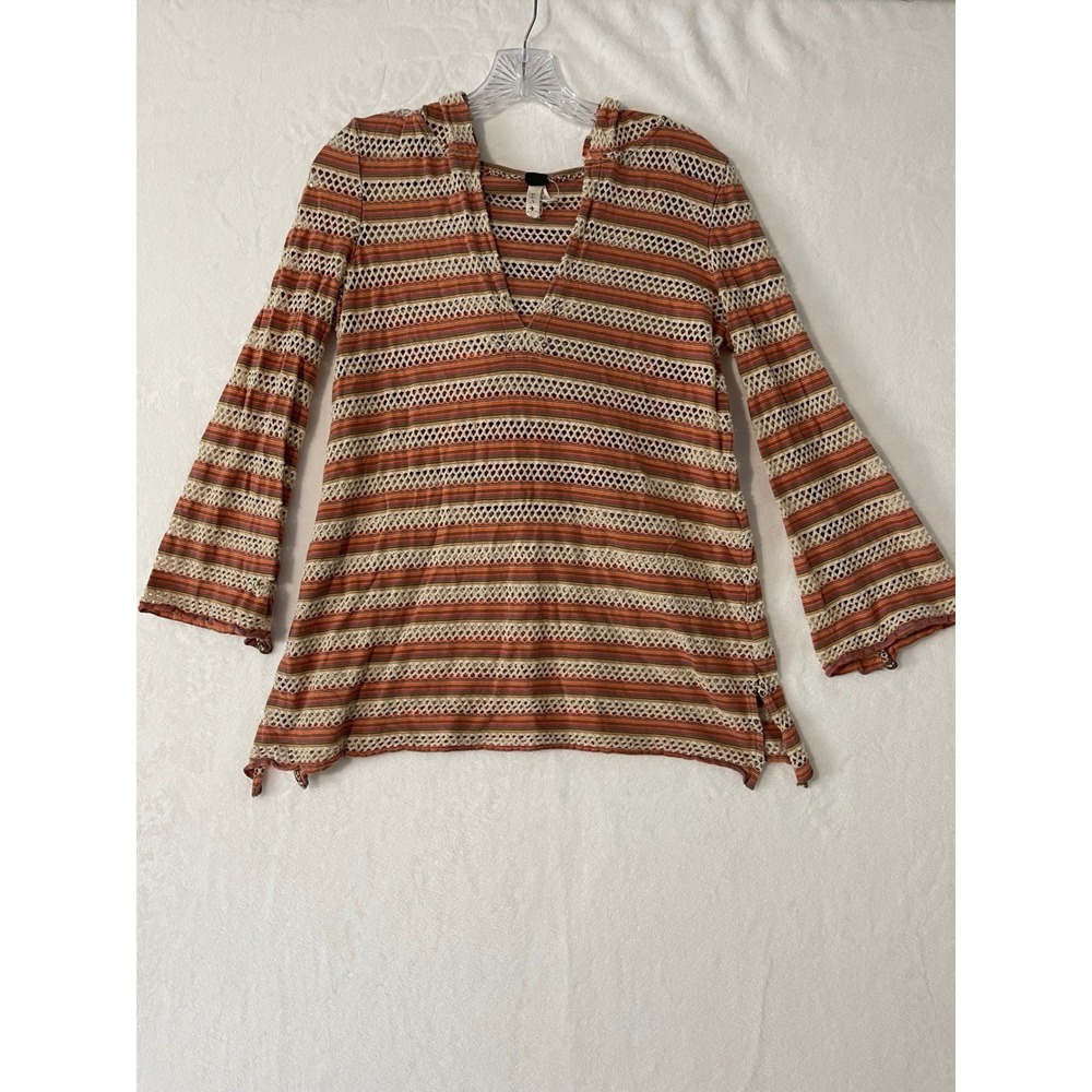 We the Free Hooded Tunic Top or Swim Coverup Crochet Size Small Boho Beach
